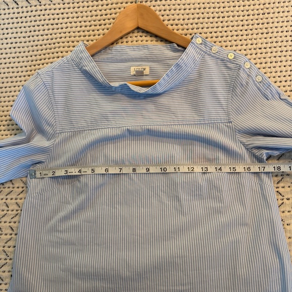 J. Crew Light Blue Striped Boat Neck Tunic Shirt, Size 2 - Picture 6 of 9